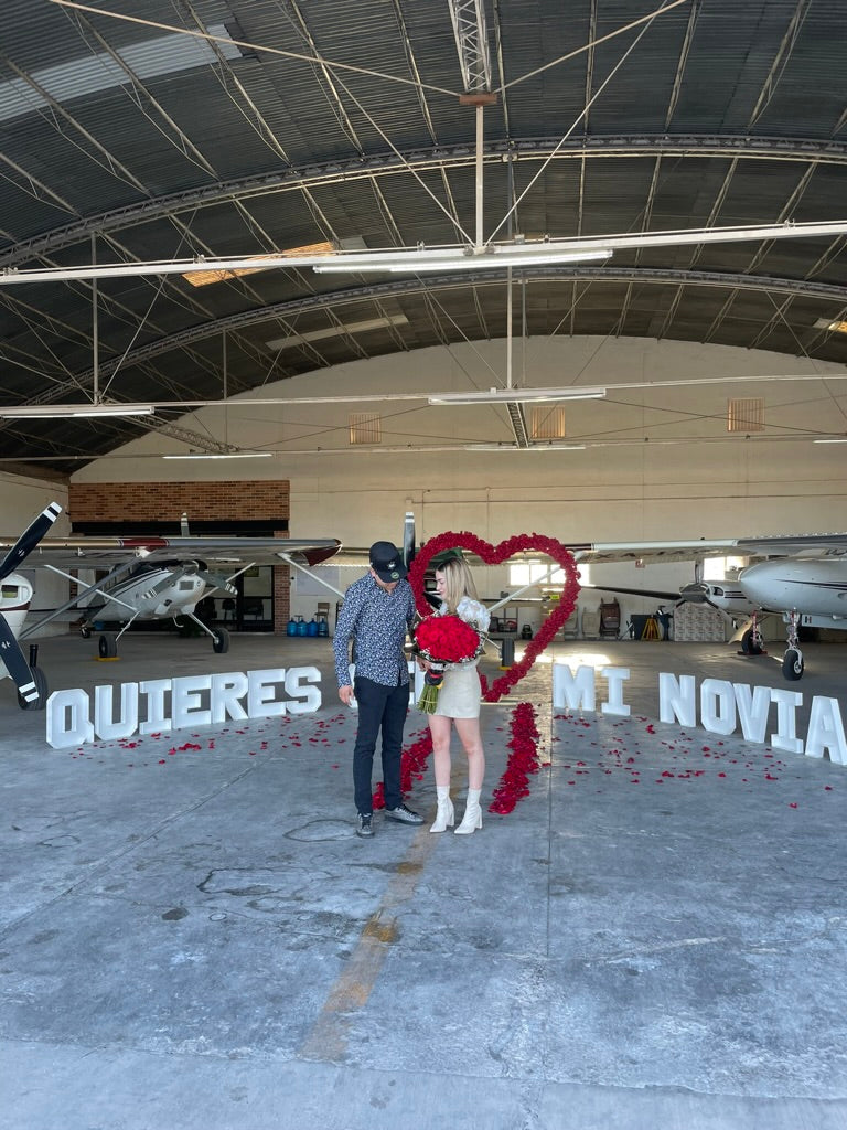 Corazón con frase de letras medianas