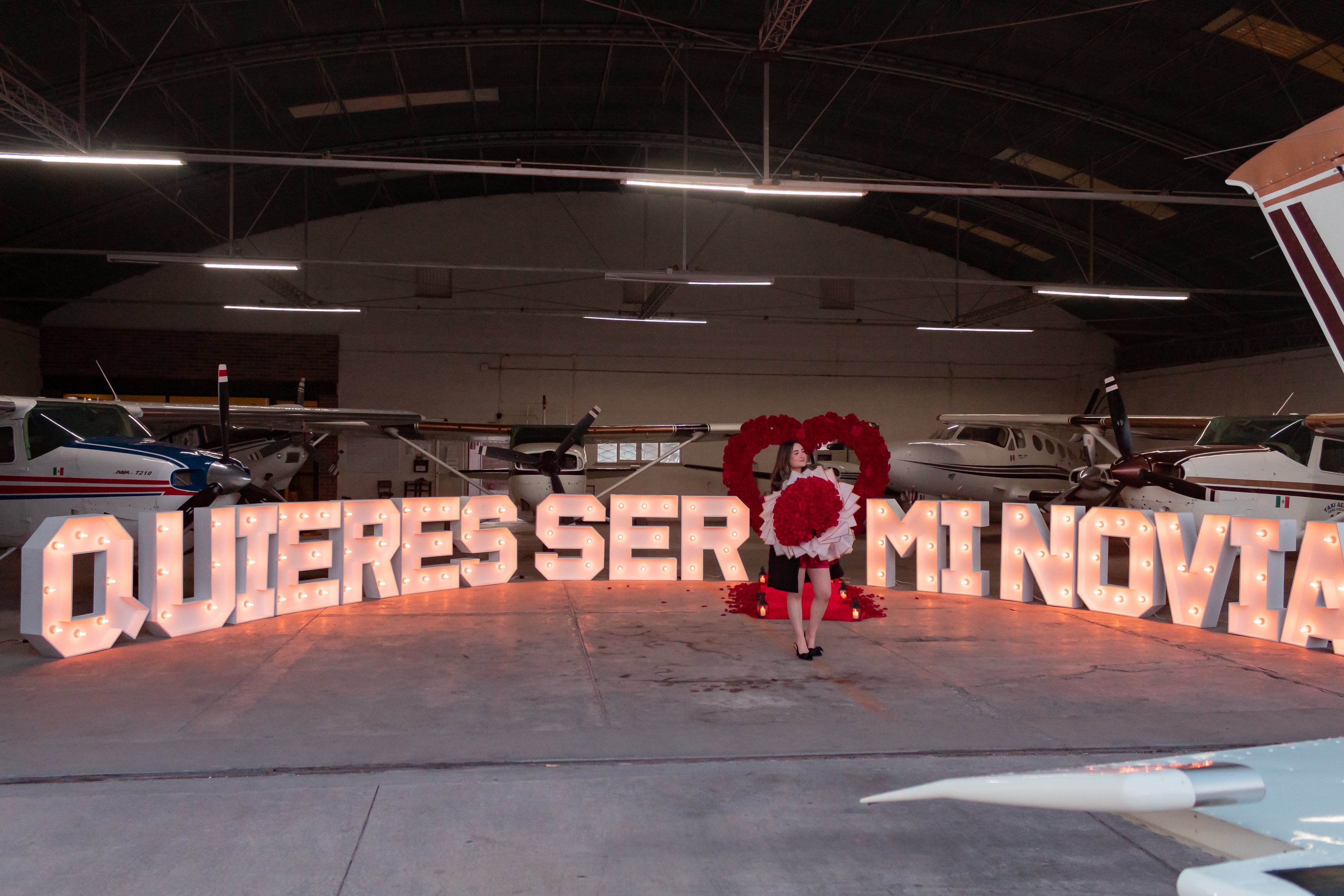 Corazón + frase de letras gigantes