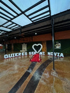 Corazón con frase de letras medianas
