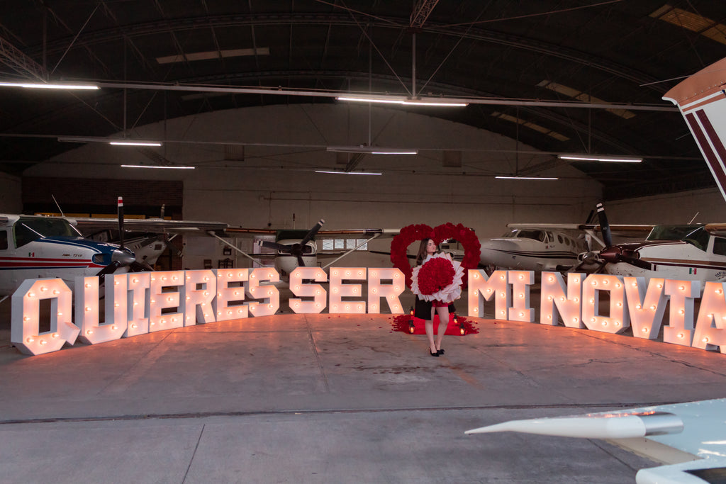 Corazón + frase de letras gigantes