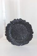 Plato base negro flor