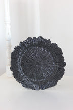 Plato base dorado flor