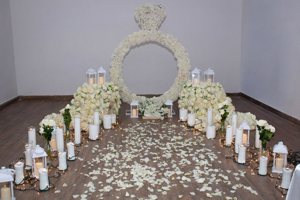 Anillo blanco + camino de velas