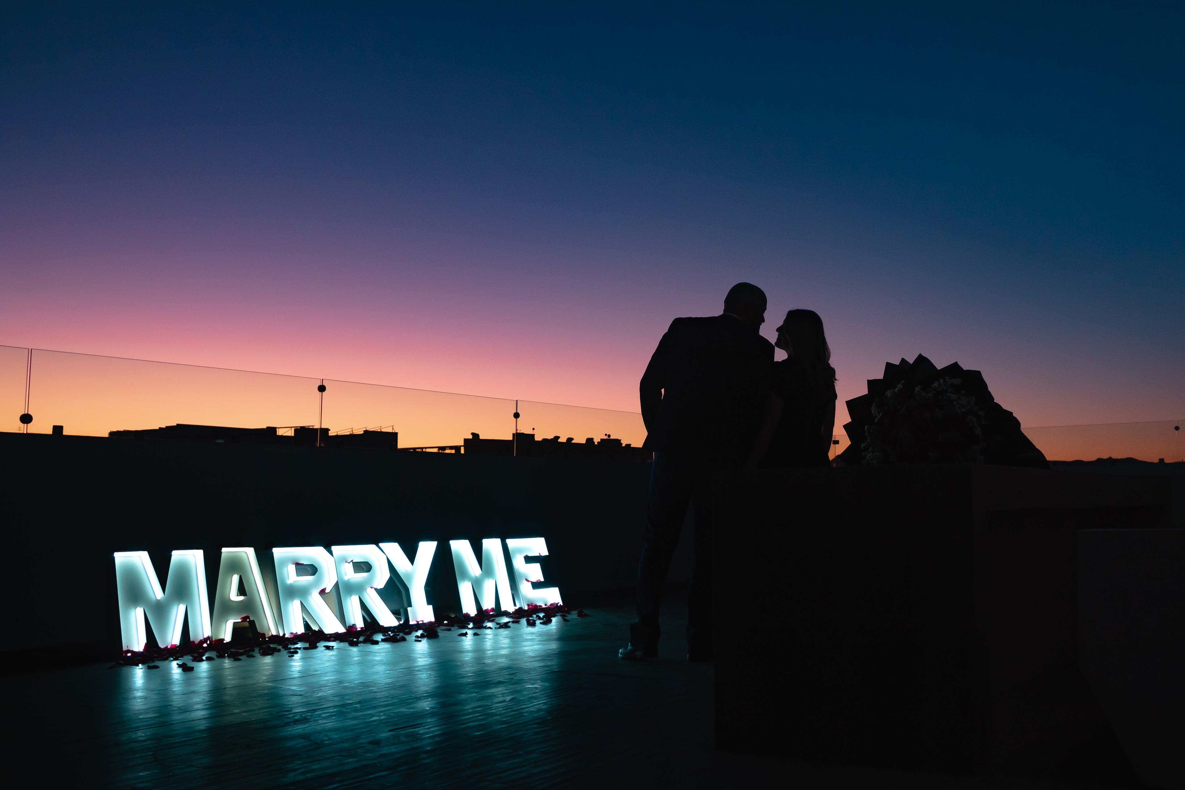 Letras medianas "Marry me"